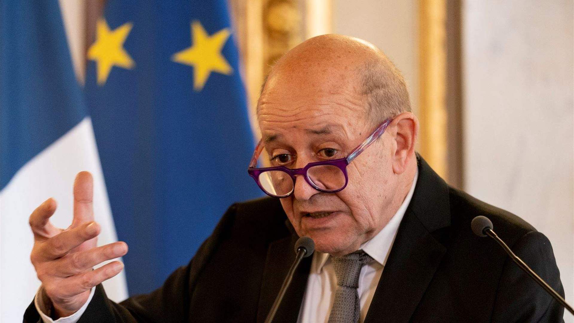 French Presidential Envoy Le Drian lands in Lebanon for vital visit