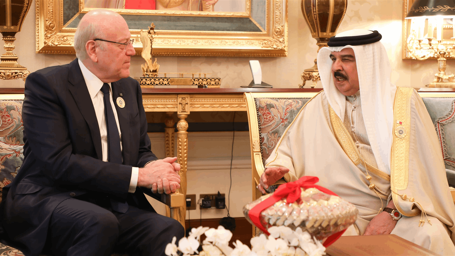 لقاء جمع ملك البحرين بميقاتي لعرض الاوضاع والعلاقات الثنائية