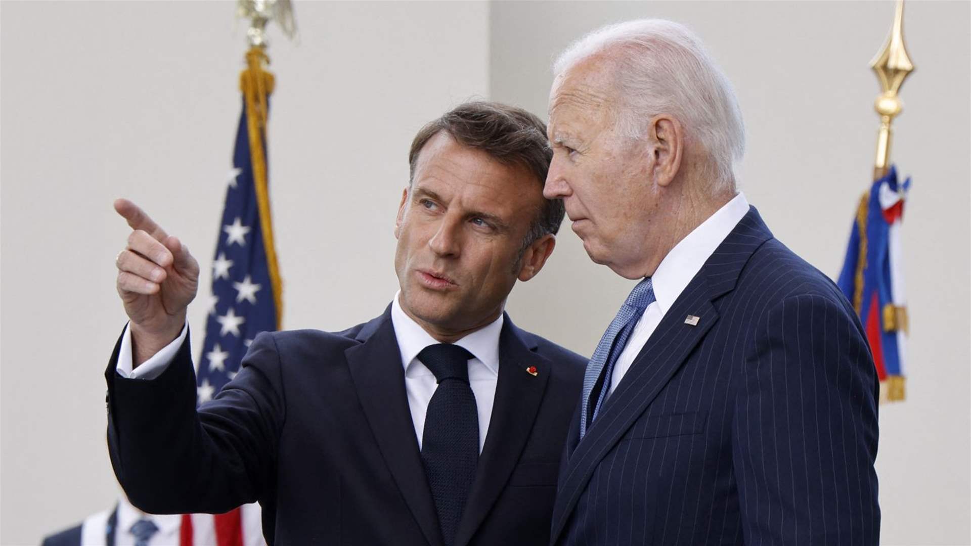 US, French presidents emphasize Blue Line stability, call for ending Lebanon&#39;s presidential vacuum