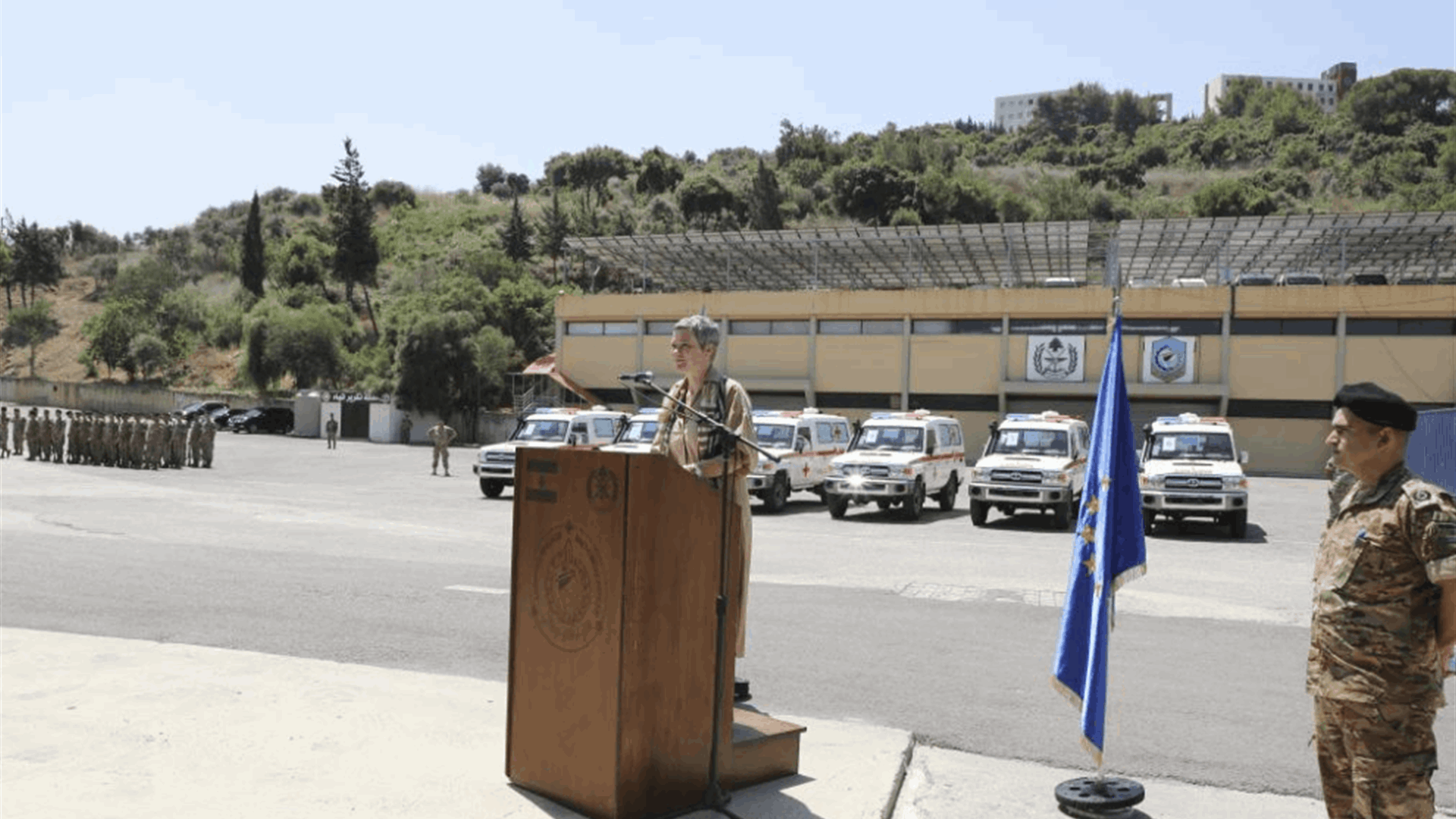 The European Union hands over ambulances to the Lebanese Armed Forces