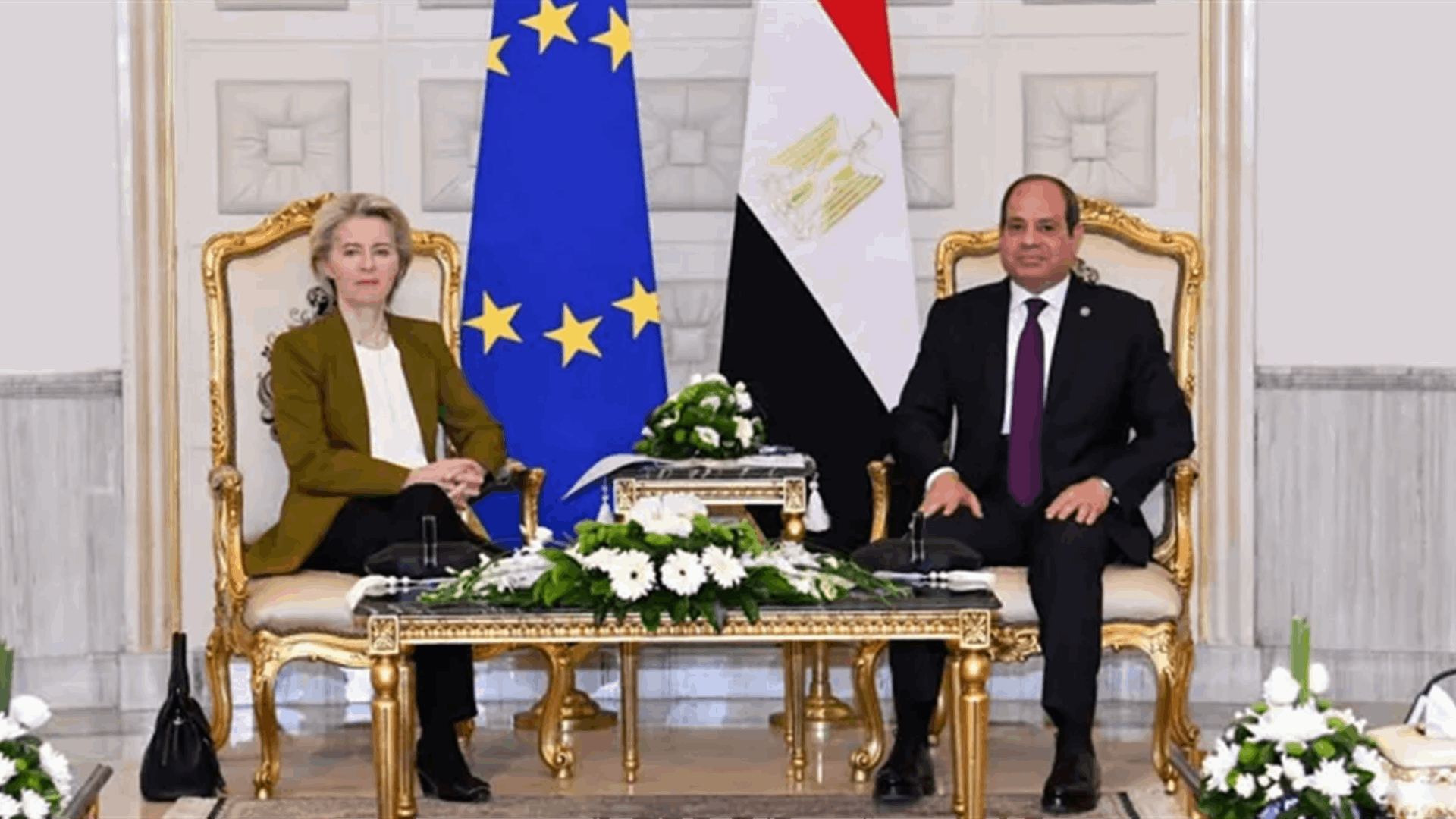 Sisi and von der Leyen: A two-state solution is the optimal path to ensuring lasting stability