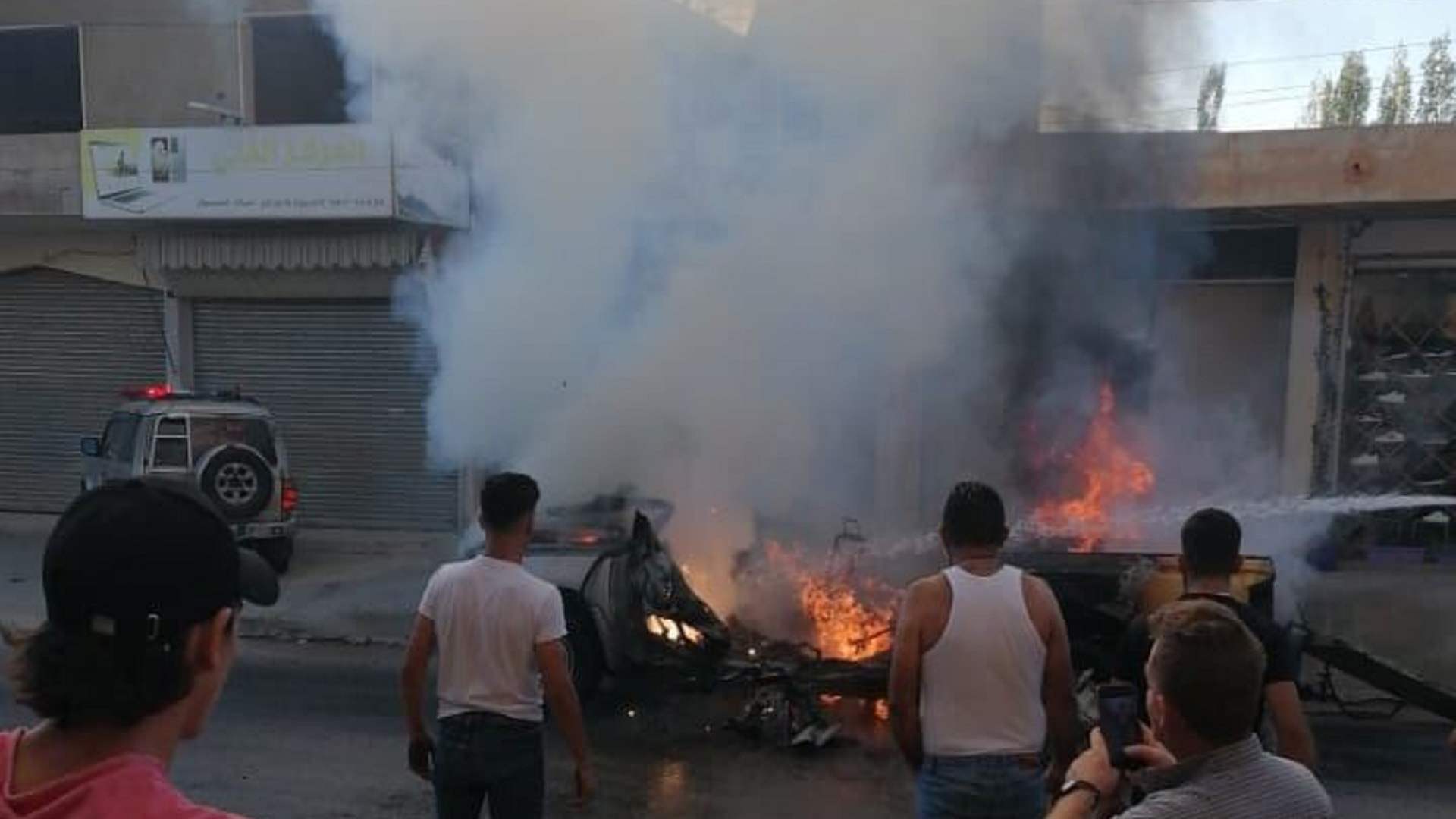 Drone strike hits car in West Bekaa, Lebanon (Video)