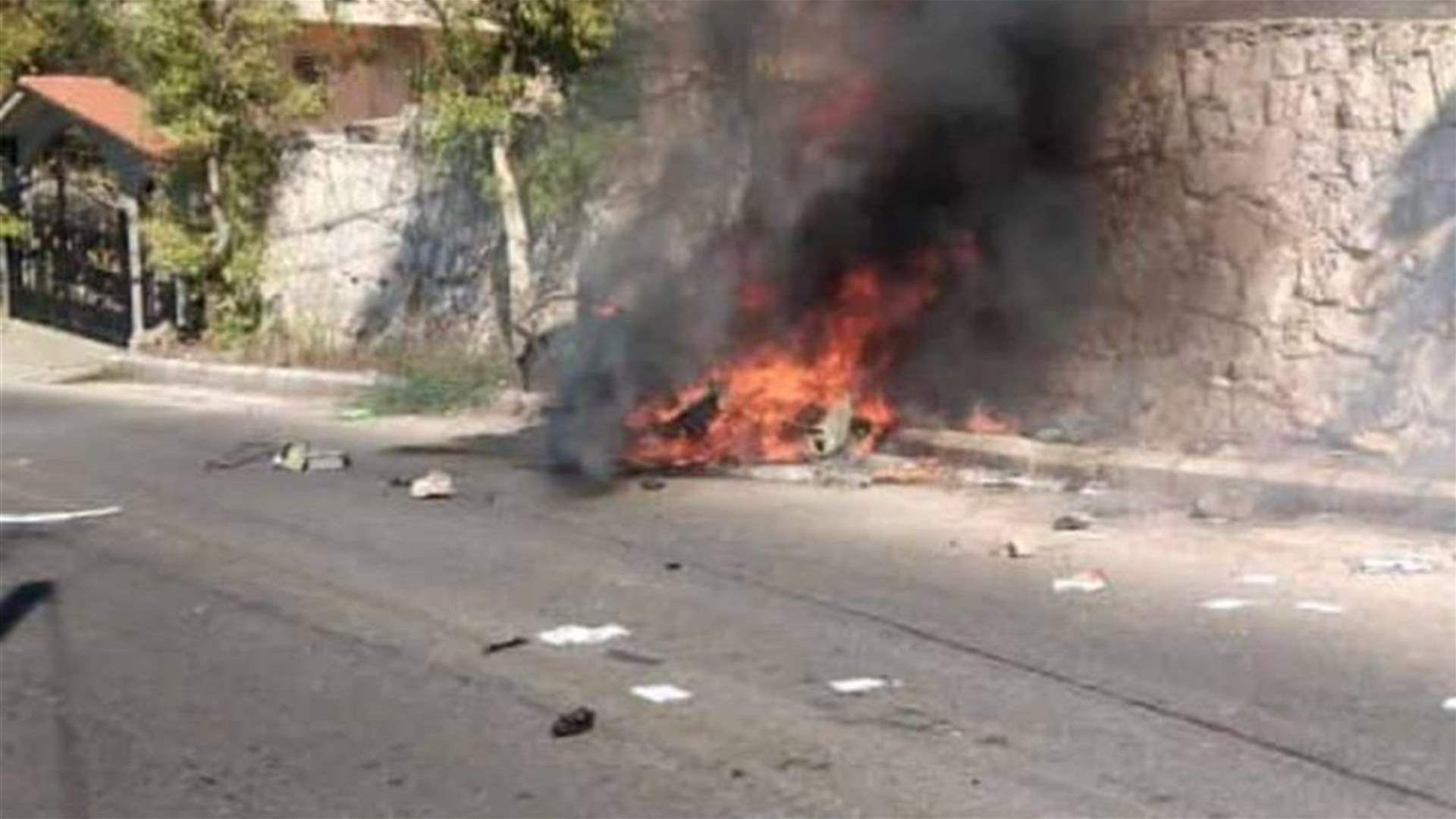 Drone strikes vehicle in southern Lebanon’s Bint Jbeil district; kills two people