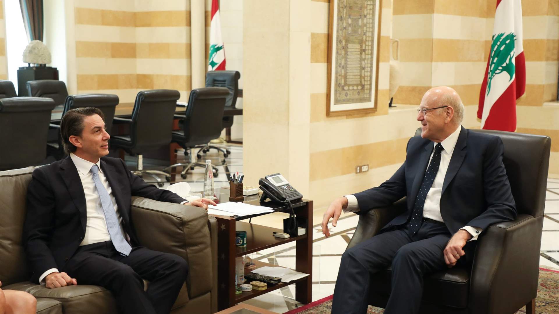 Lebanon&#39;s PM meets Hochstein at Grand Serail: Gaza Ceasefire and Resolution 1701 implementation are key to solutions