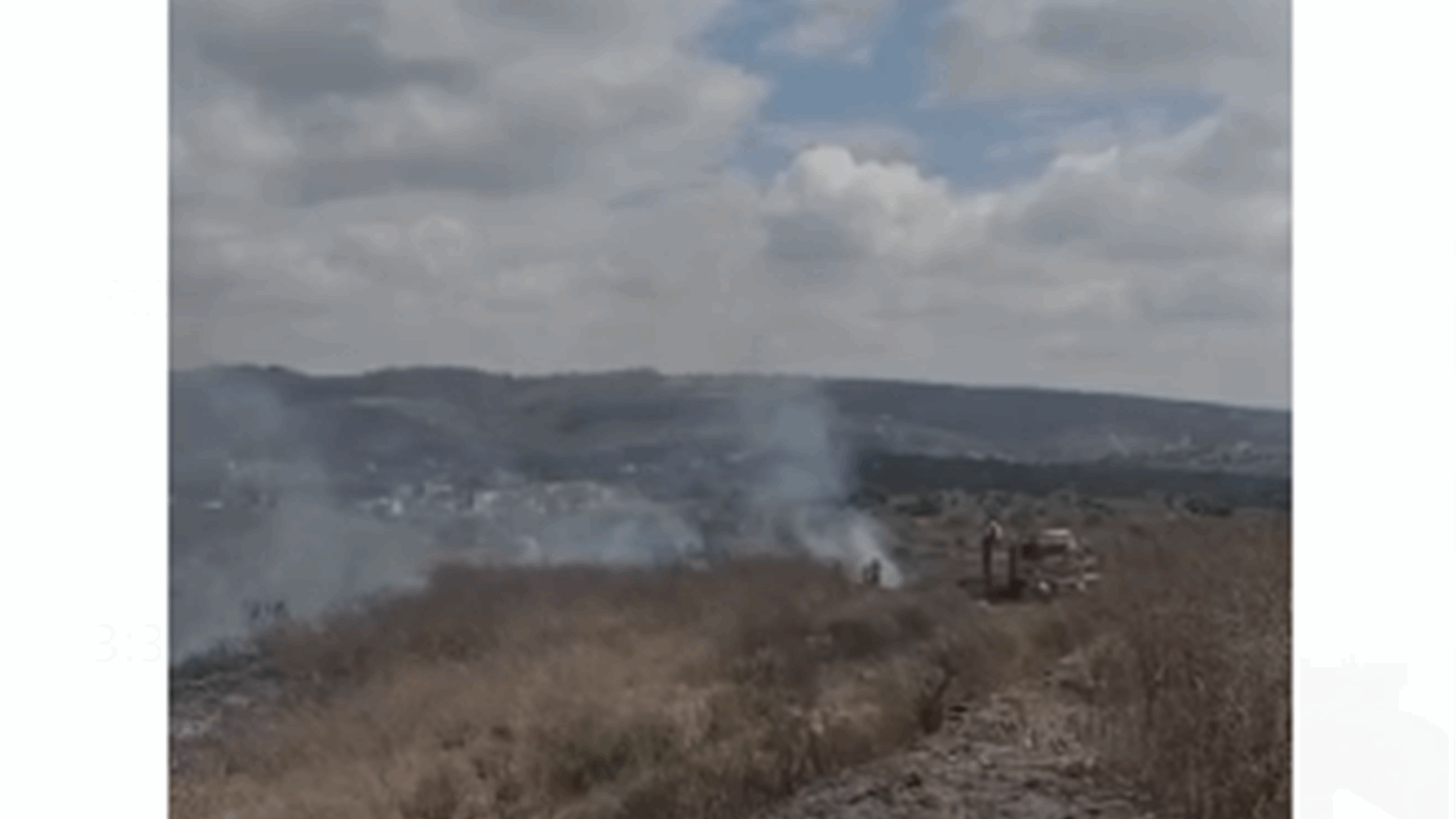  Fire breaks out in olive groves in Jebbayn, South Lebanon due to Israeli shelling