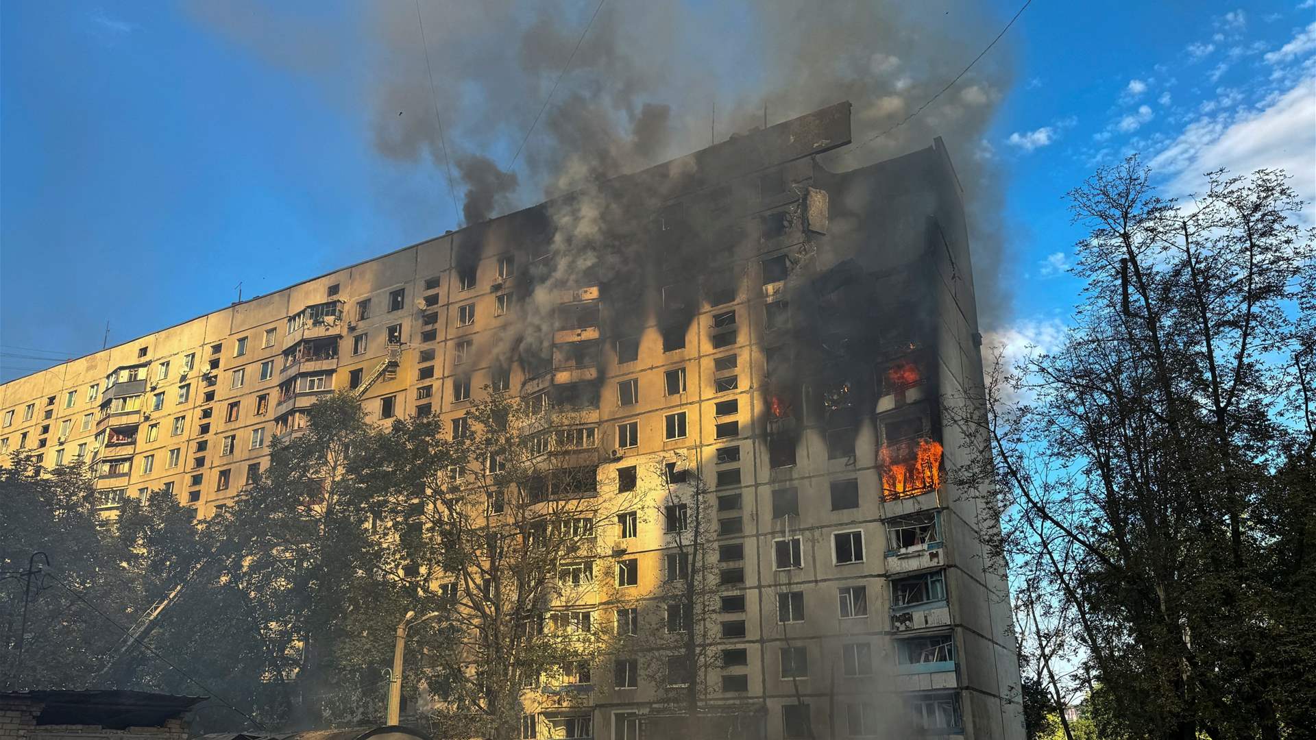 Russian strike on Kharkiv apartment block injures 12