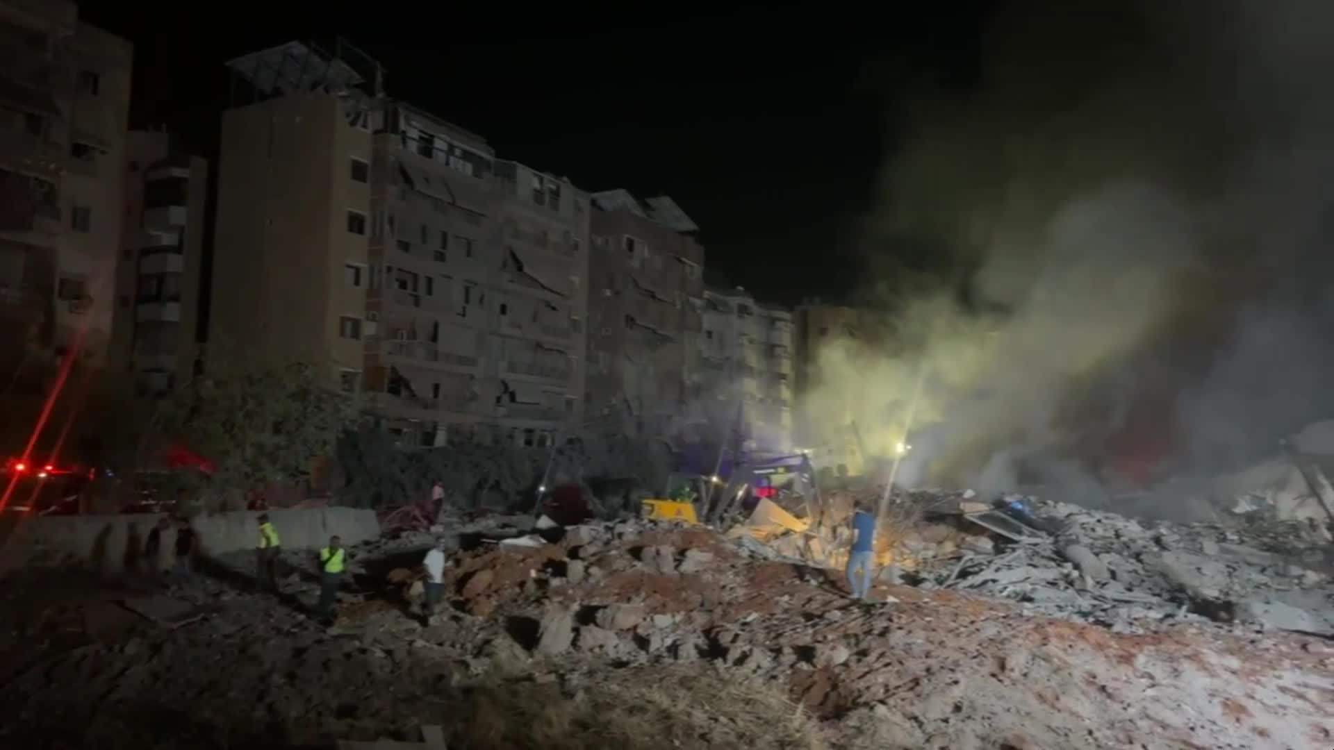 Two young girls rescued alive from the rubble of a building in Beirut&#39;s southern suburbs