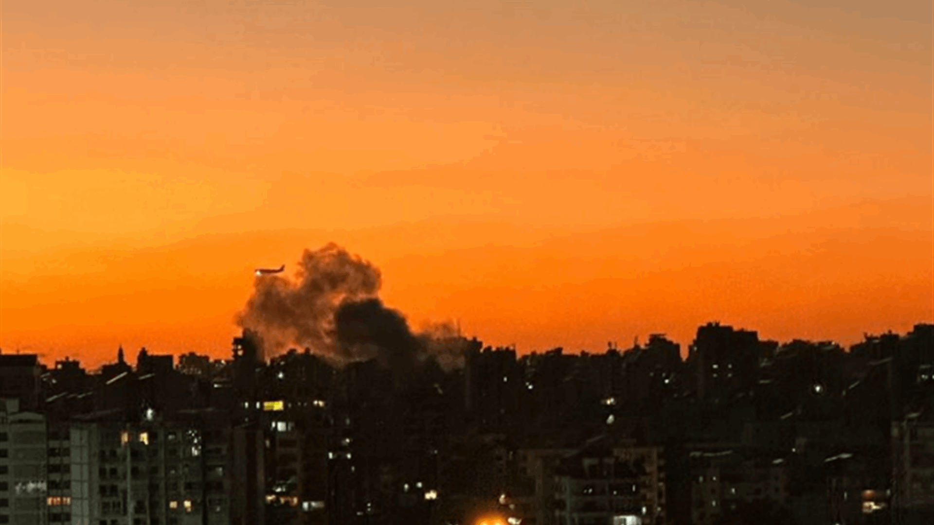 Beirut&#39;s southern suburbs hit by an Israeli airstrike