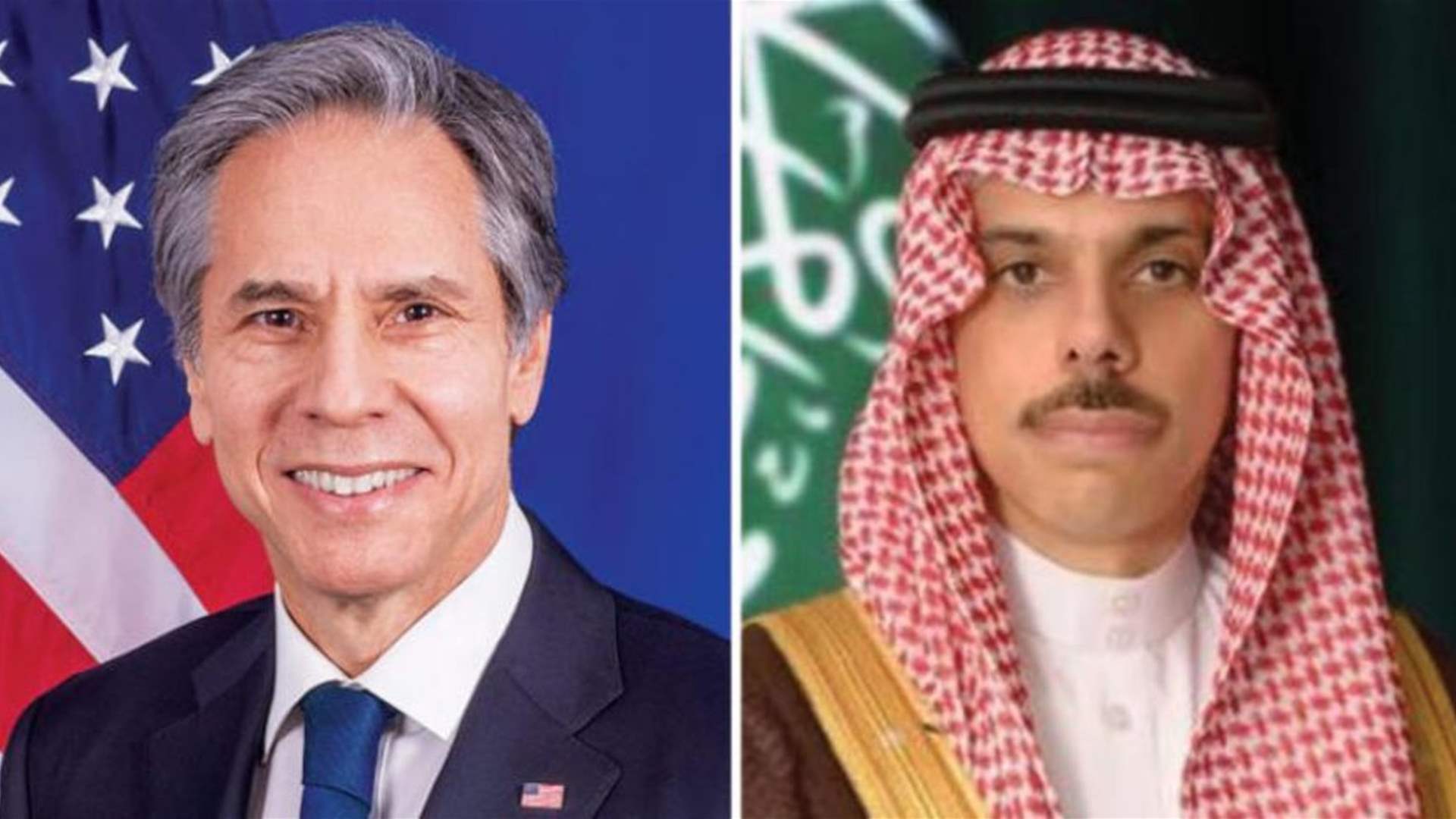 Saudi and US Foreign Ministers discuss Lebanon&#39;s security and humanitarian crisis, Gaza ceasefire efforts