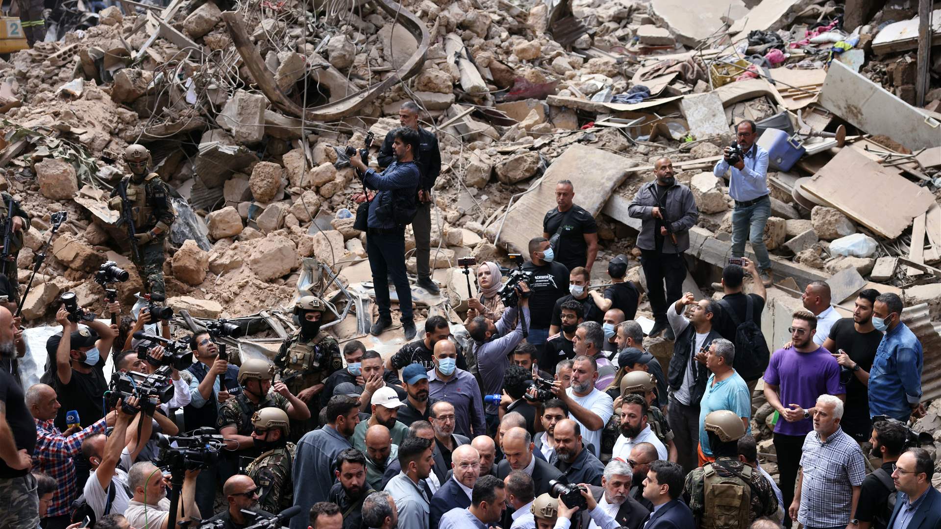 Iran parliament speaker visits site of Israeli strike in central Beirut: AFP