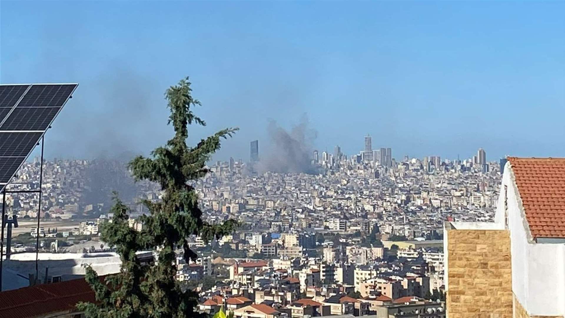 Ghobeiry in Beirut&#39;s southern suburbs hit by Israeli airstrikes