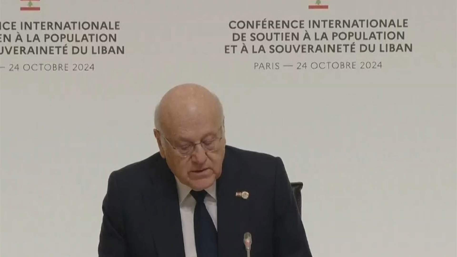 At Paris conference, PM Mikati urges ceasefire, calls for global action amid Israeli strikes on Lebanon