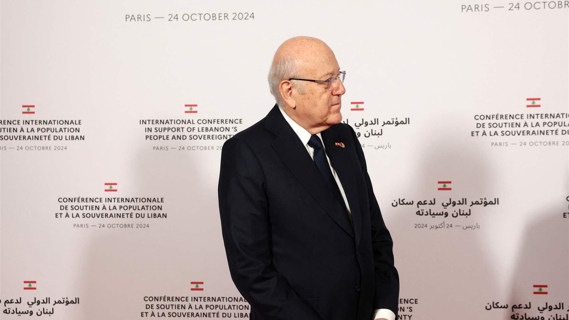 Mikati at Paris Conference calls for an immediate ceasefire and the full implementation of Resolution 1701