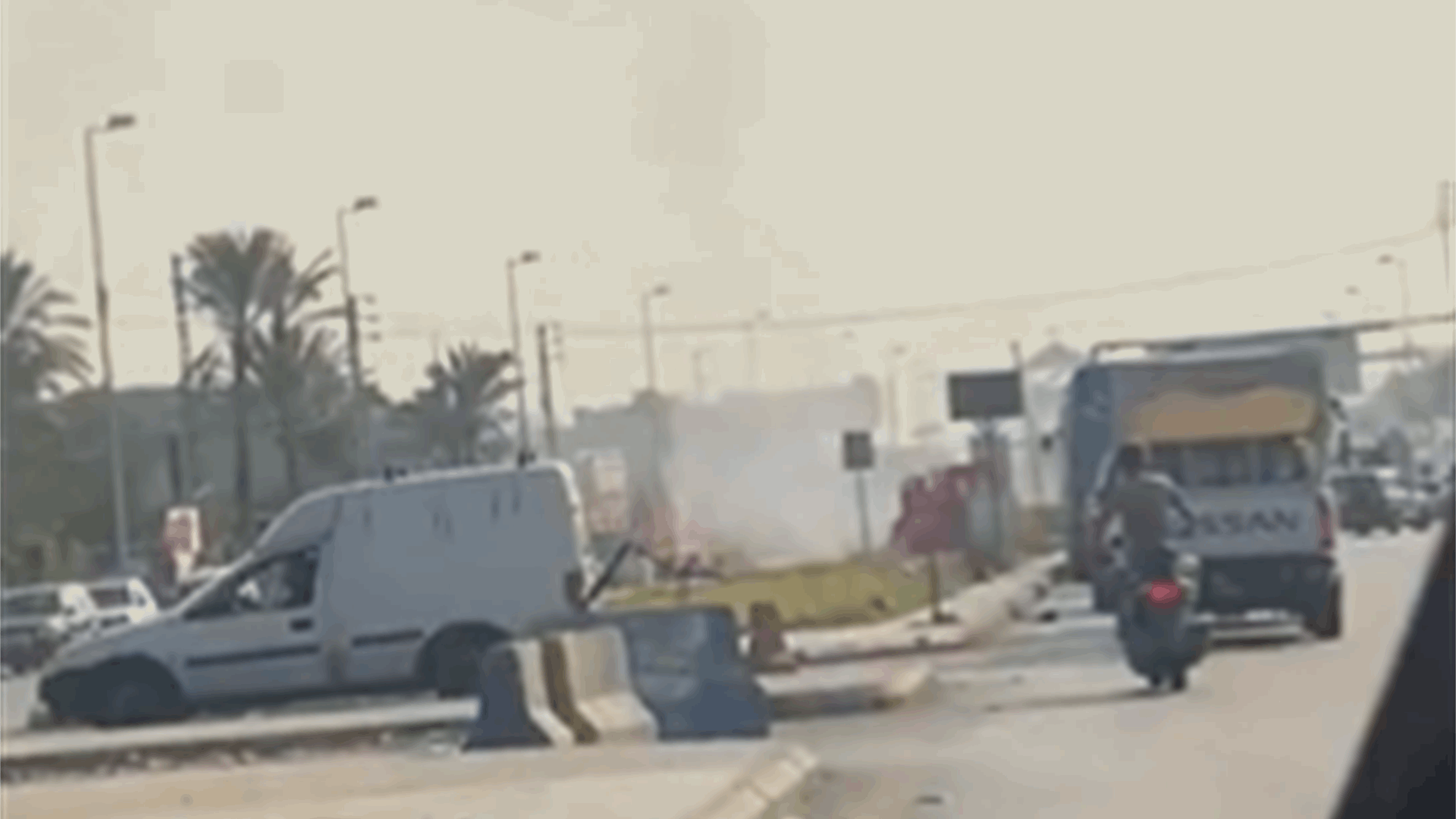 Vehicle targeted by an Israeli strike near Awali checkpoint at northern entrance to Sidon 