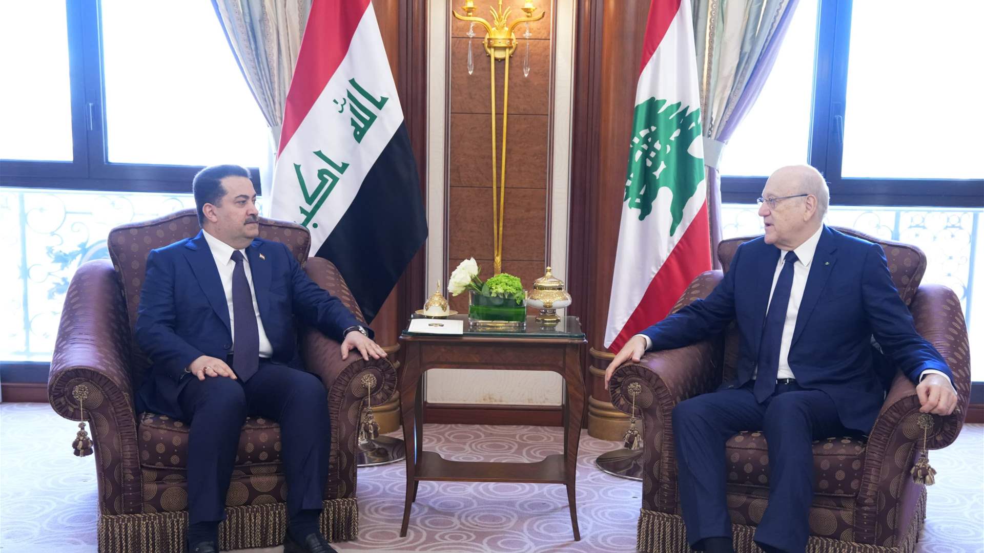 Lebanese Prime Minister meets Iraqi counterpart: Iraq fully supports Lebanon