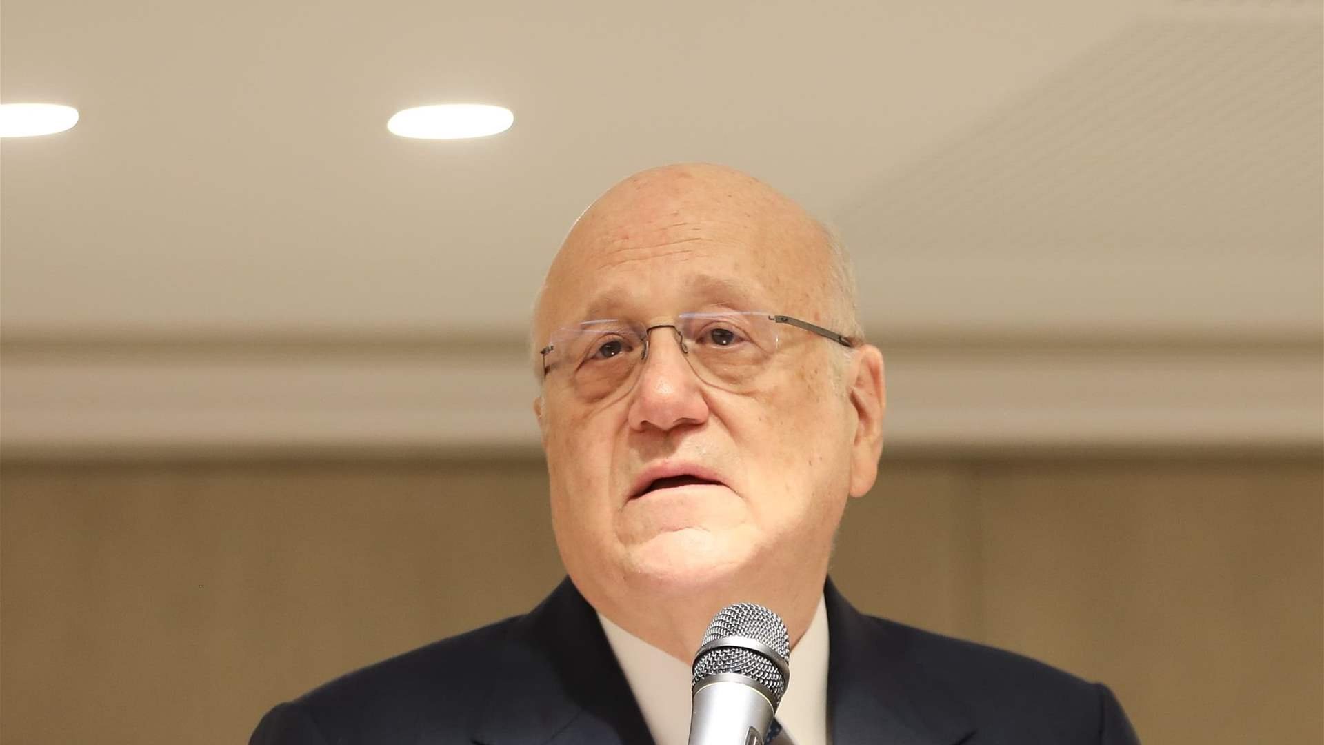 PM Mikati calls for support to halt Israeli aggression and secure withdrawal from Lebanese territories