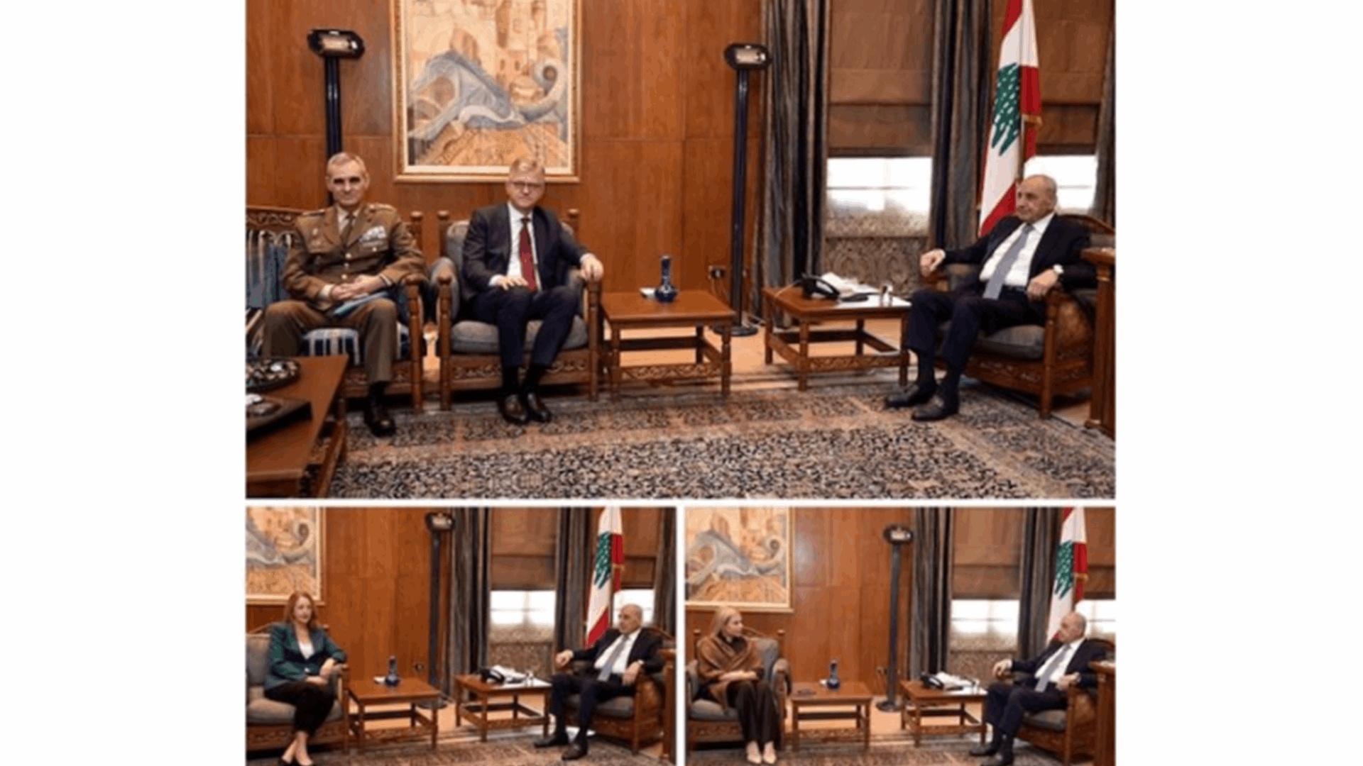 Speaker Nabih Berri discusses regional developments with UN officials and US Ambassador