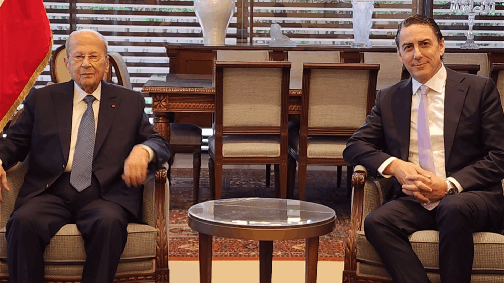 Former President Aoun meets US envoy Amos Hochstein to discuss ceasefire talks