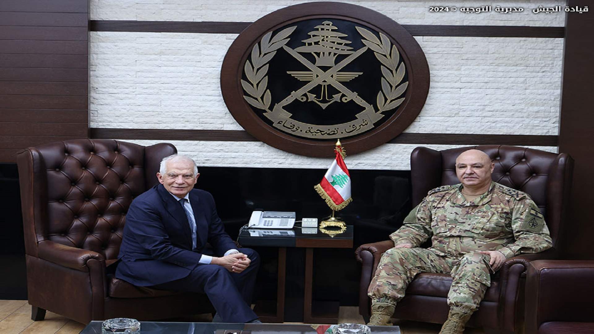 EU&#39;s Borrell announces 40 million euros in support to Lebanese Army in meeting with Army Commander 