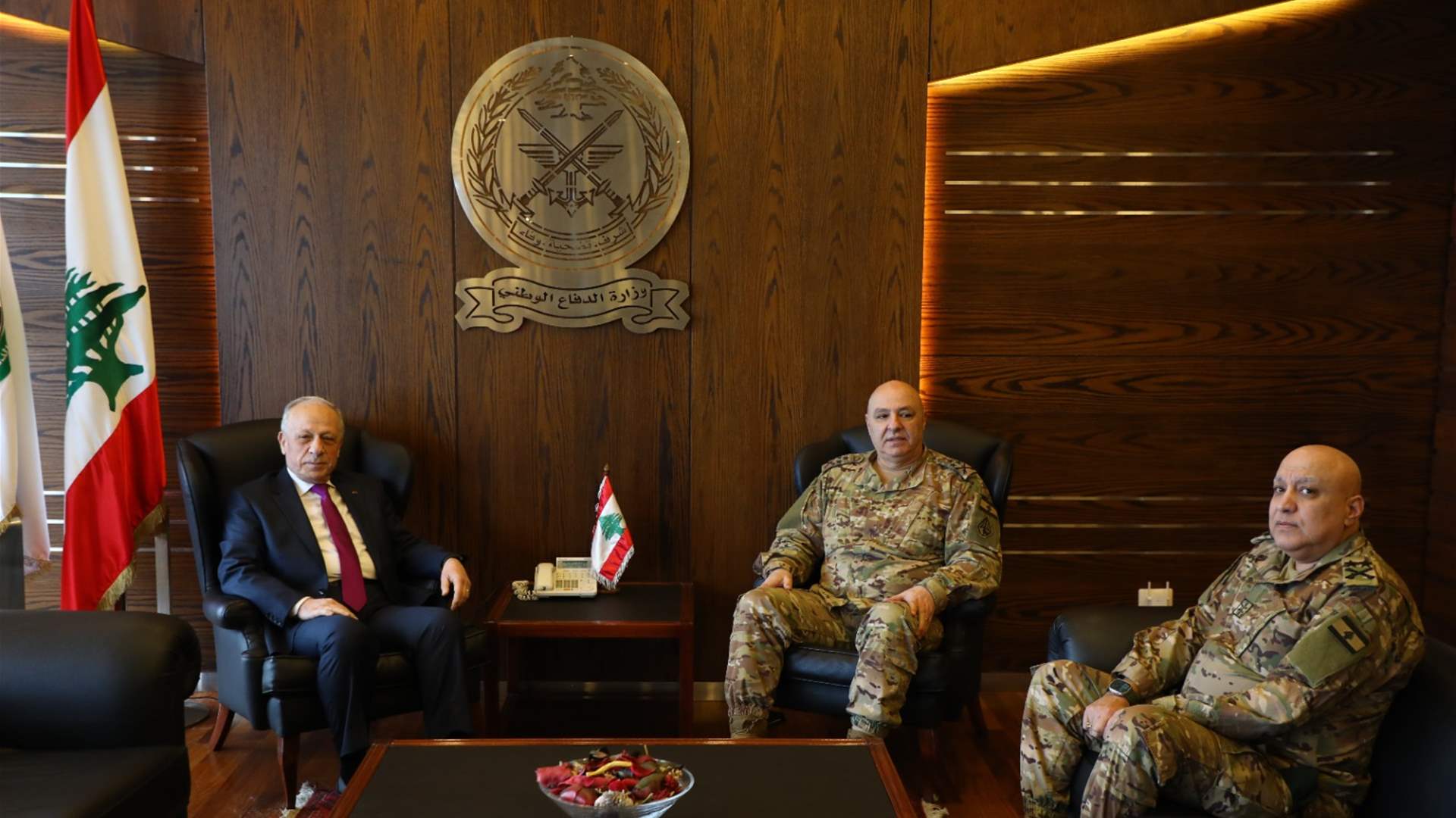 Defense Minister discusses security situation and army deployment in South Lebanon with Army Commander and Chief of Staff