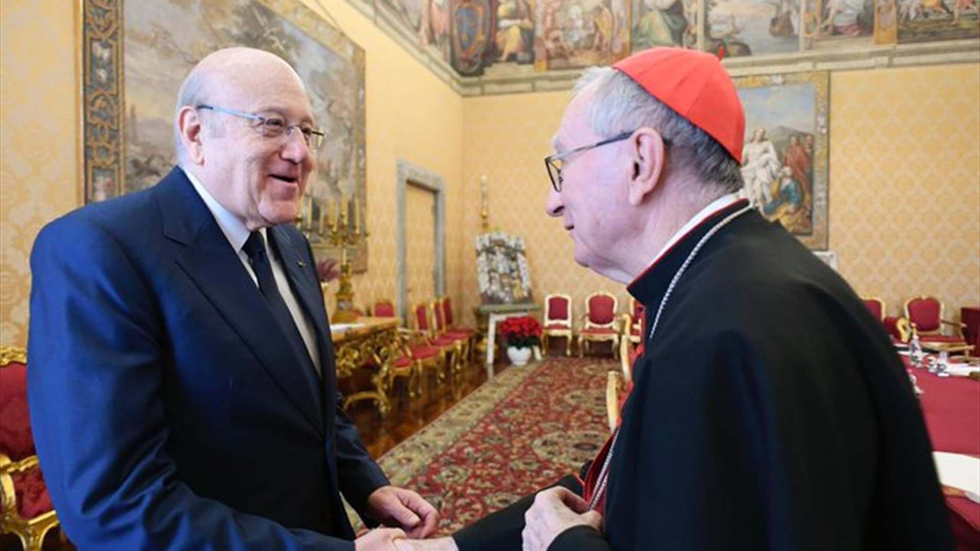 PM Mikati meets Cardinal Parolin: Vatican committed to supporting Lebanon and urges presidential election