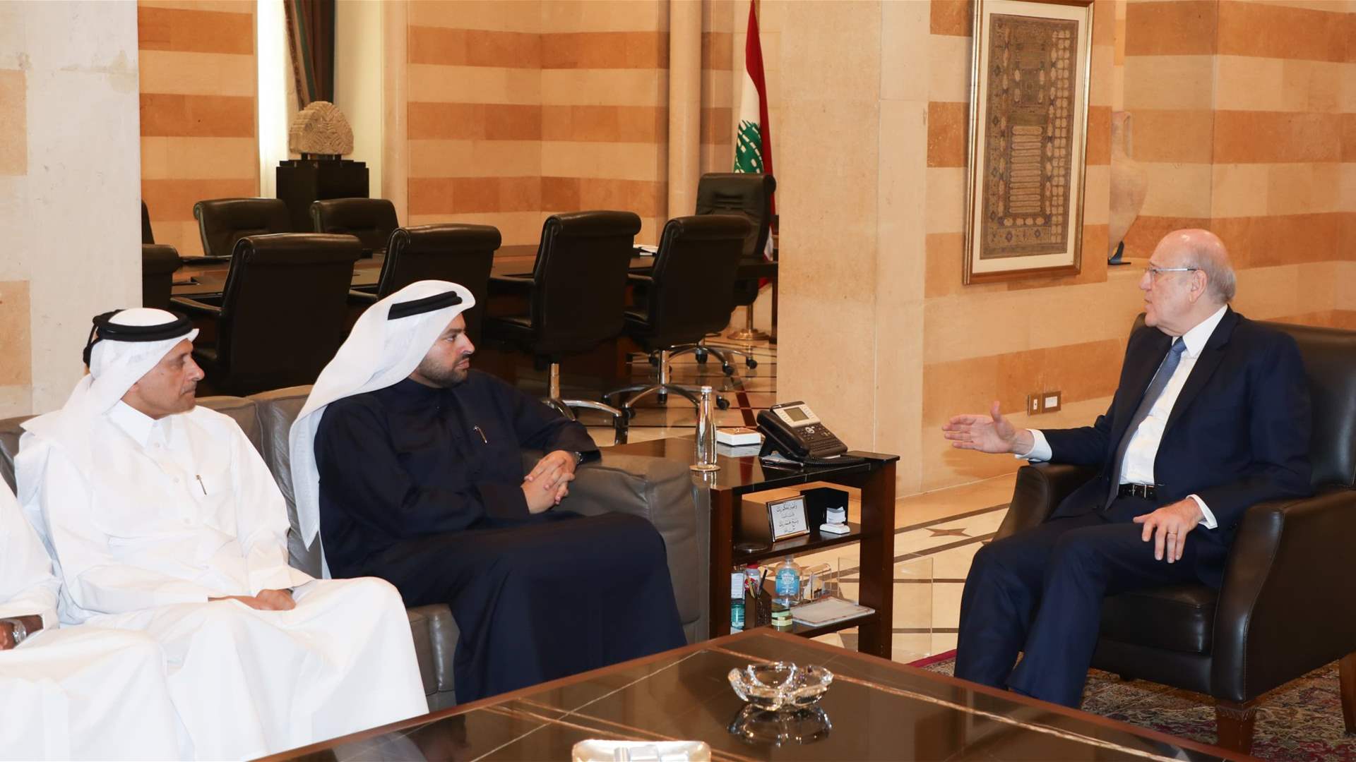 Lebanese PM meets Qatari Minister of State and German delegations to discuss regional affairs