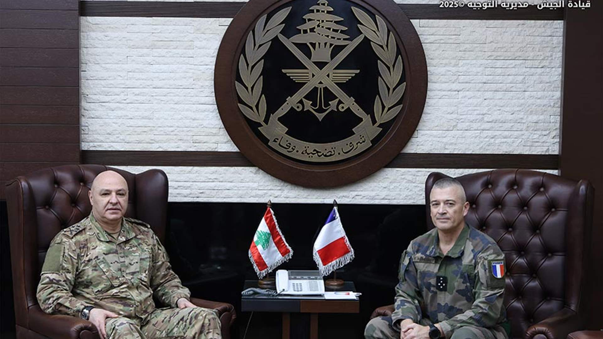 Lebanese Army Commander discusses military cooperation with French Chief of Defense Staff amid current challenges