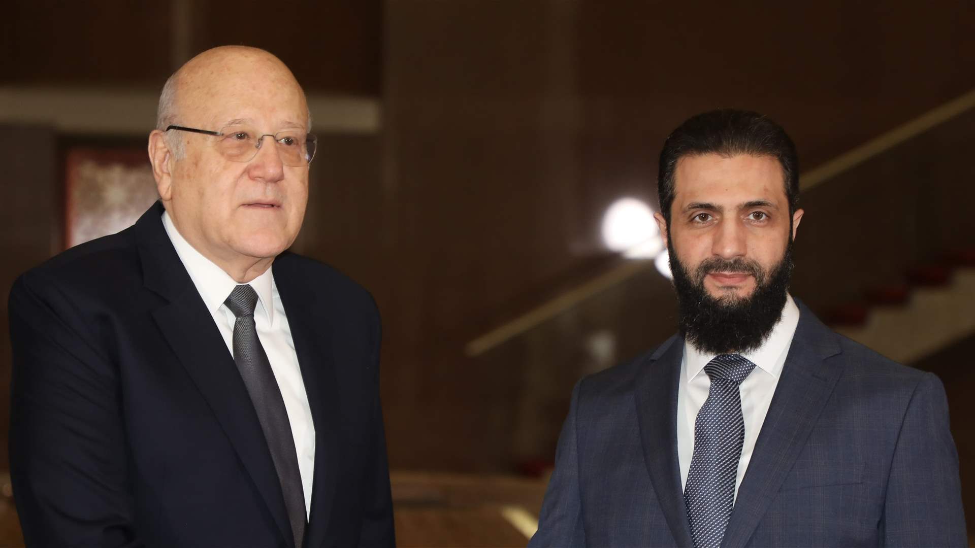 In pictures, Lebanon&#39;s PM Mikati meets with Syria&#39;s al-Sharaa at Presidential Palace in Damascus 