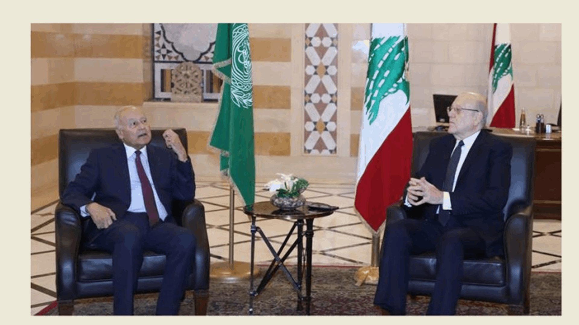 Arab League Secretary-General Aboul Gheit meets PM Mikati, congratulates Lebanon on presidential election