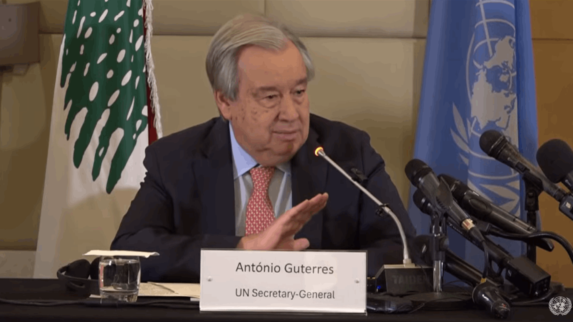 UN&#39;s Guterres calls for international support for Lebanon, prompt Israeli withdrawal from the south  