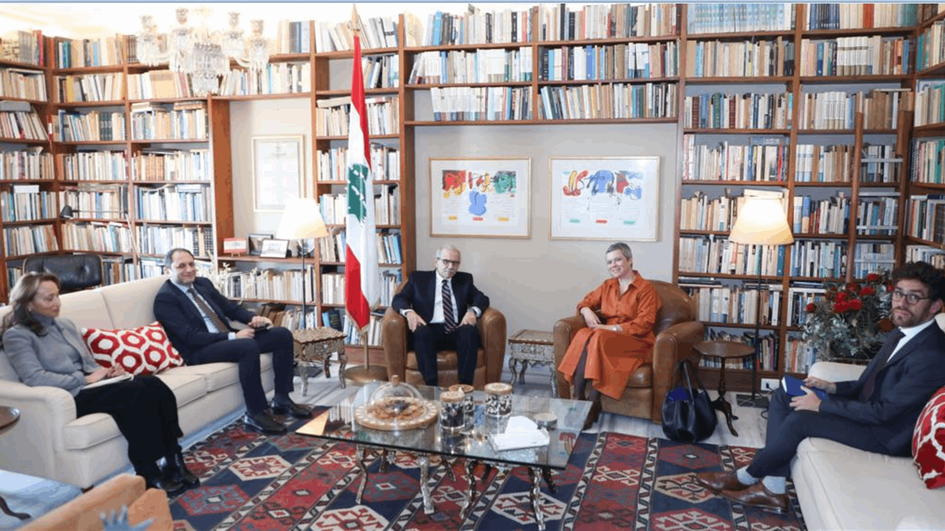 PM-designate Nawaf Salam meets EU Ambassador Sandra De Waele  