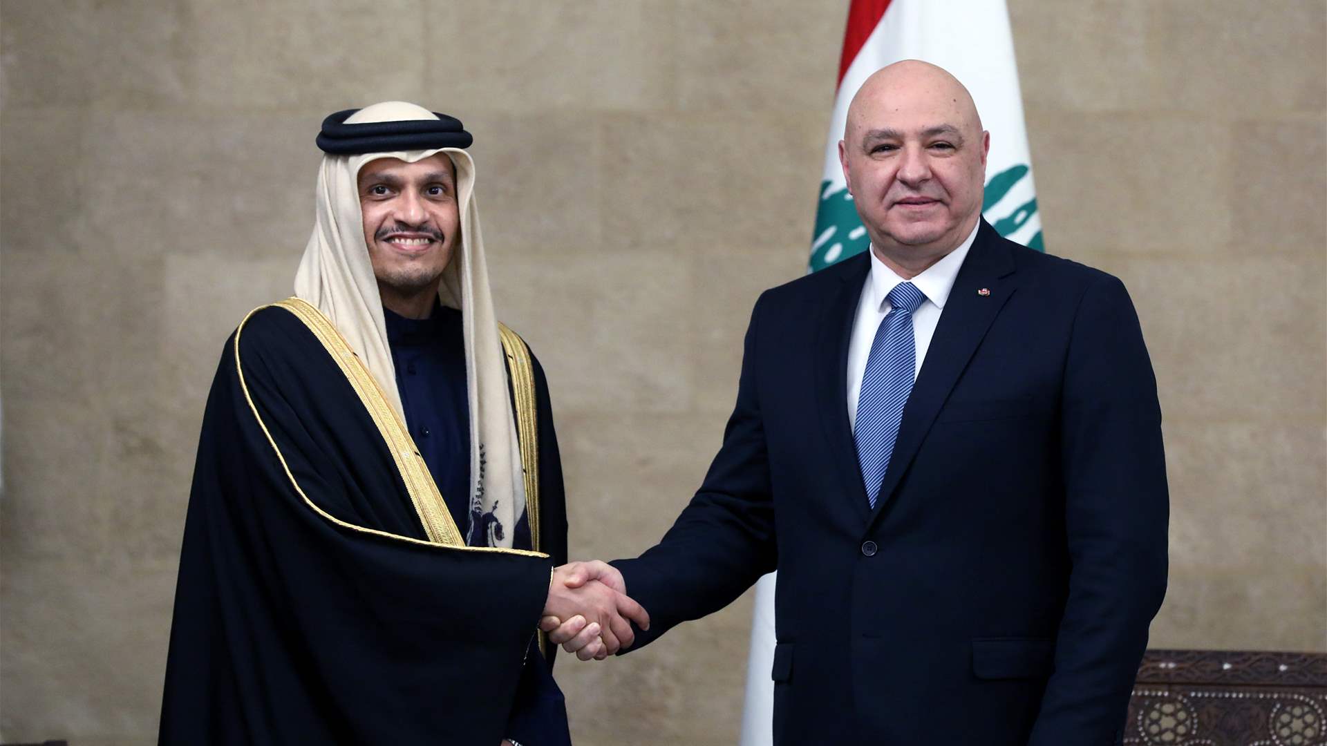 Qatari PM after meeting President Aoun in Baabda: Qatar committed to supporting Lebanon, its army, and reconstruction efforts  