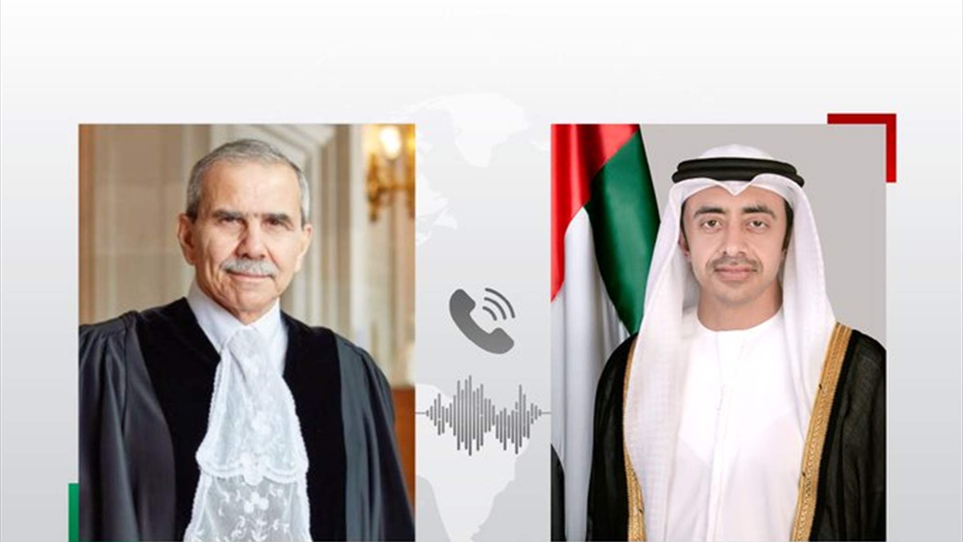 UAE&#39;s Sheikh Abdullah bin Zayed Al Nahyan congratulates Lebanese PM Nawaf Salam 