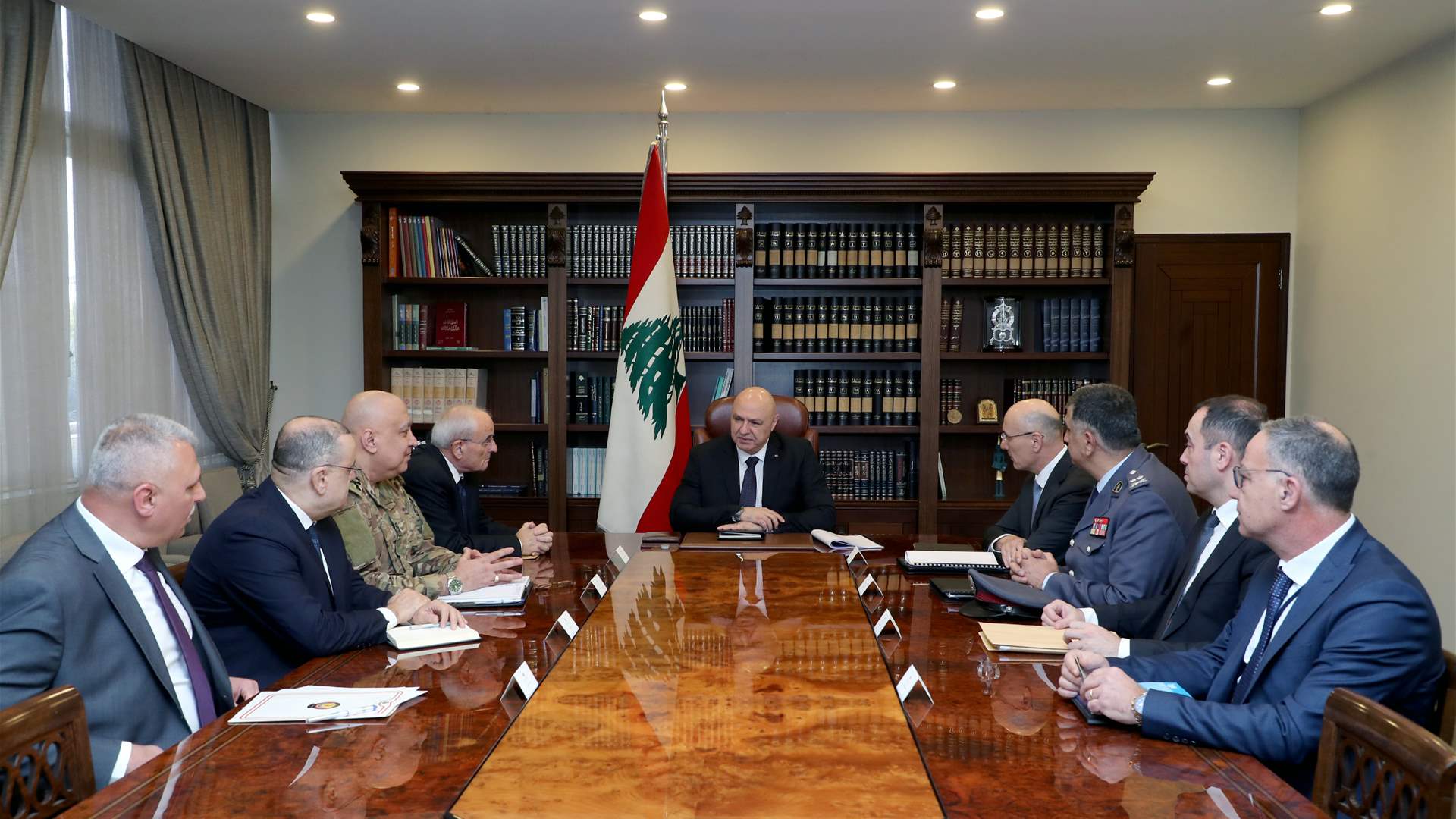 Lebanon&#39;s President Aoun leads security meeting ahead of Hezbollah funeral processions