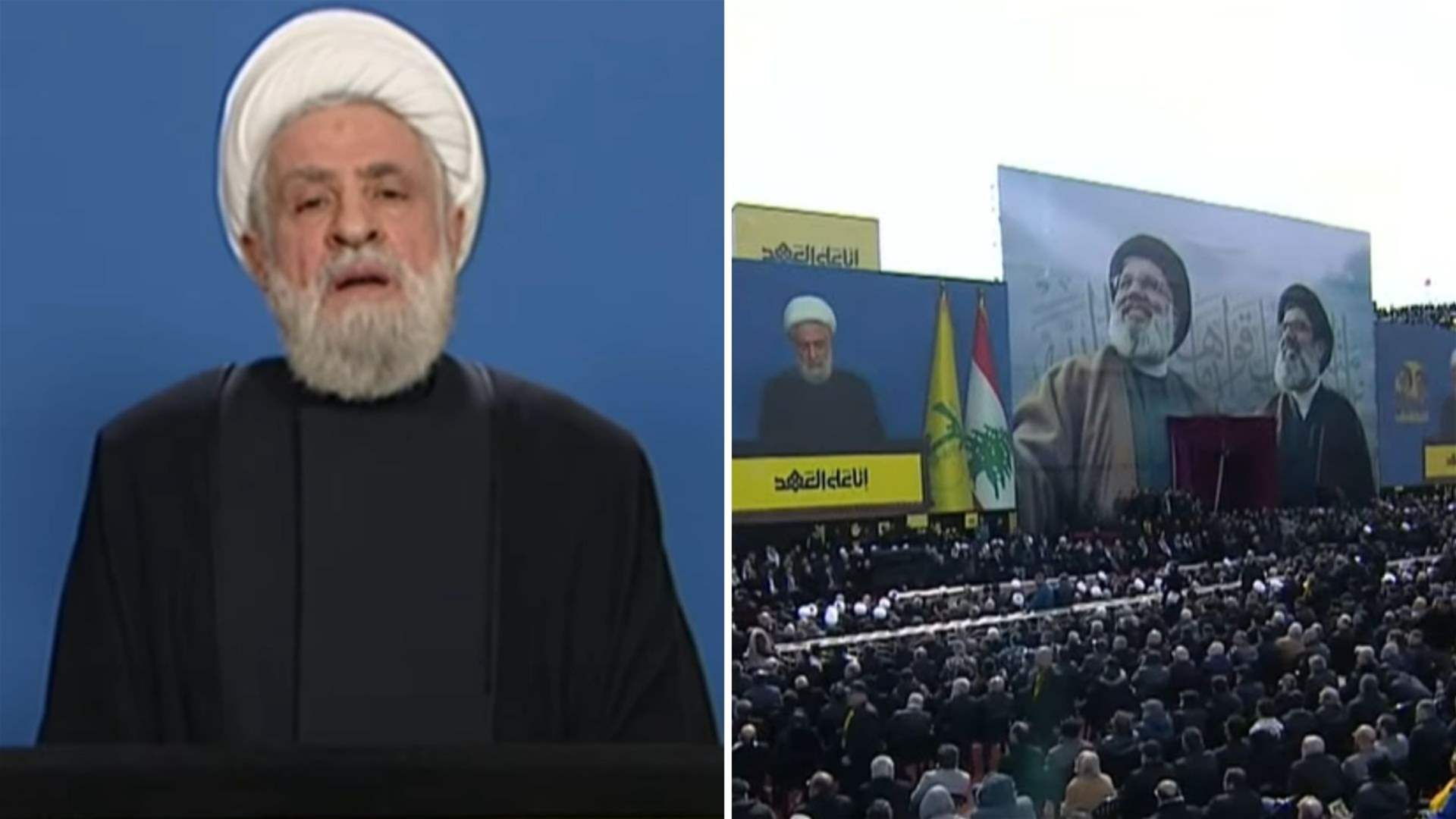 Hezbollah&#39;s Naim Qassem bids farewell to Nasrallah, Safieddine: We will not abandon the option of resistance