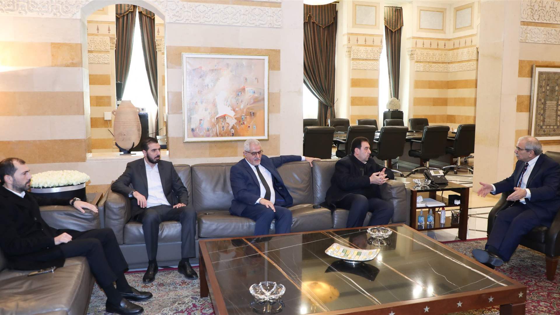 PM Salam discusses economic cooperation, development projects, and refugees in series of meetings