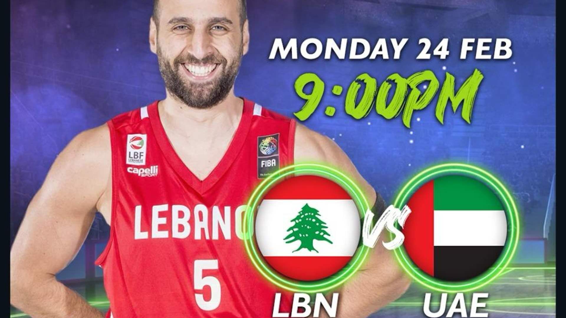 Stay tuned to watch Lebanon vs. UAE in the FIBA Asia Cup 2025 Qualifiers at 9:00 PM on lbcgroup.tv or LB2!