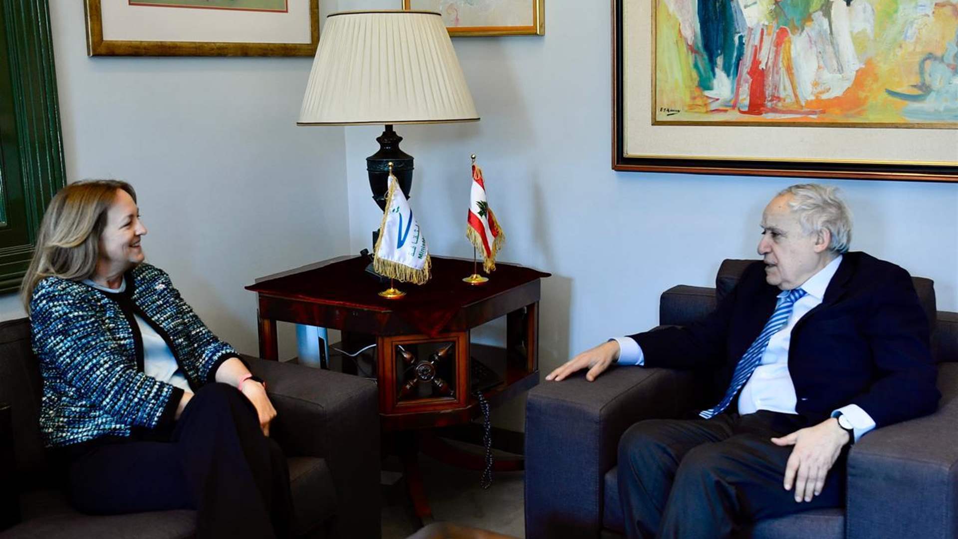 Culture Minister Ghassan Salame discusses bilateral relations with US Ambassador