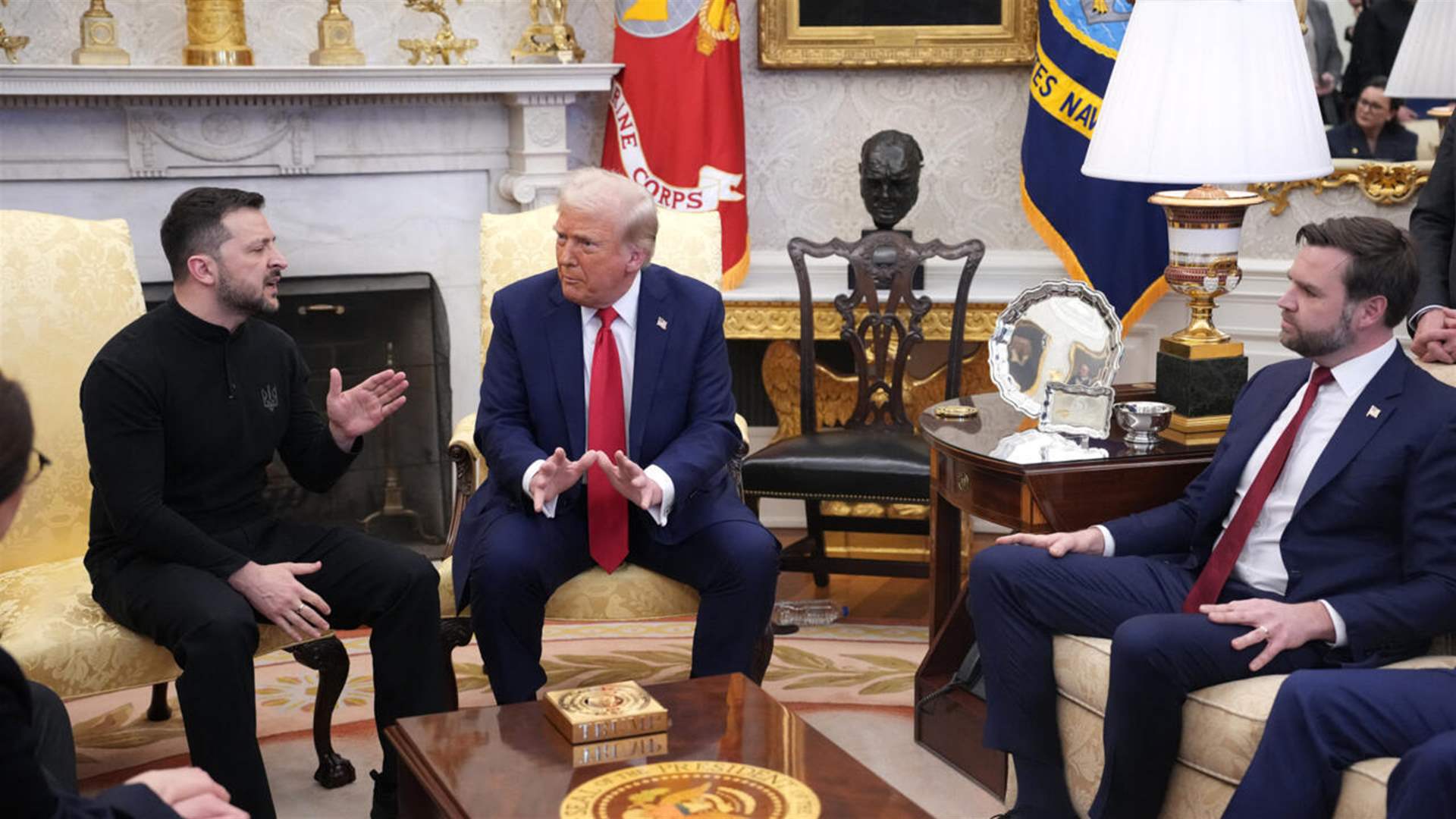 Trump and Zelensky raise voices in Oval Office clash