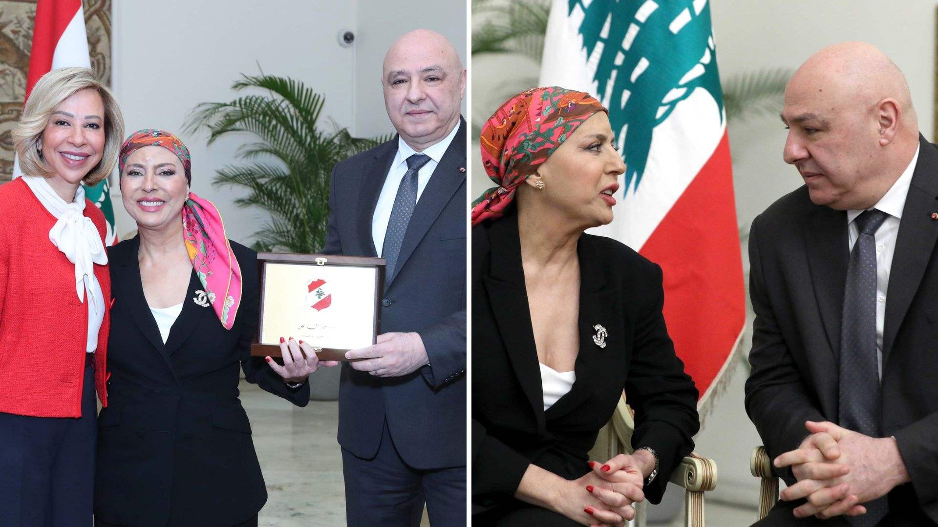 Lebanon&#39;s president hosts tribute to LBCI reporter Hoda Chedid, honoring her perseverance and patriotism