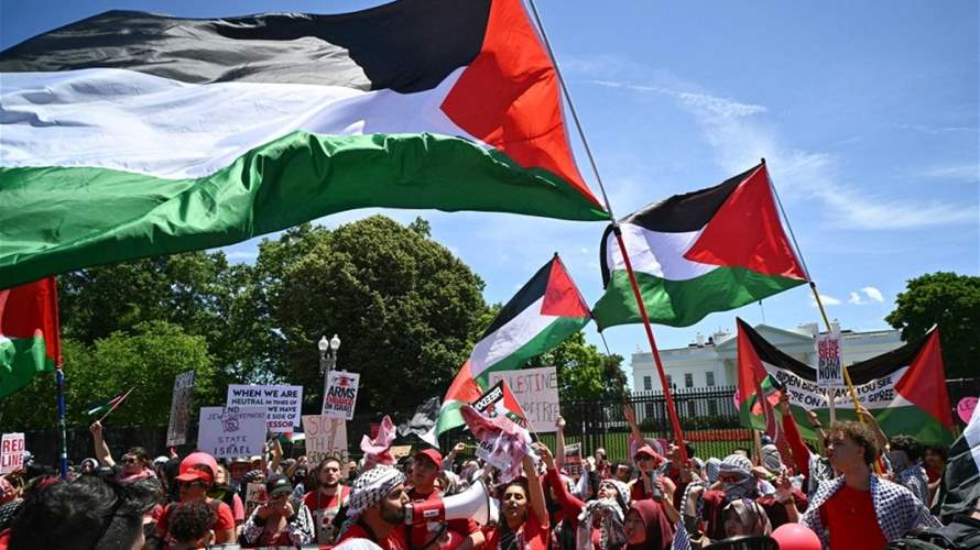 آلاف المؤيدين للفلسطينيين يتظاهرون في واشنطن ضد بايدن
