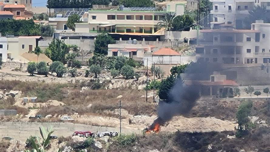 غارة اسرائيلية استهدفت سيارة على أطراف بلدة الشهابية مقابل بلدة سلعا
