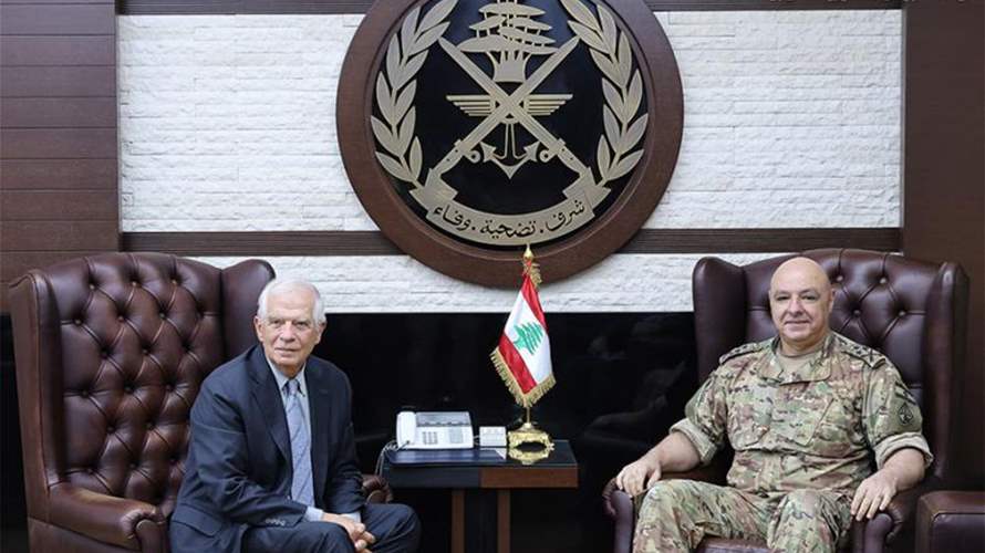 Lebanese Army Commander meets with EU High Representative Josep Borrell