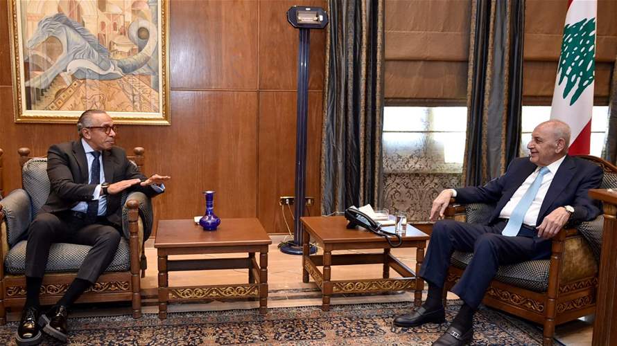 Egyptian ambassador tells Speaker Berri: Dialogue between Quintet, Lebanese parties will lead to progress on presidential issue