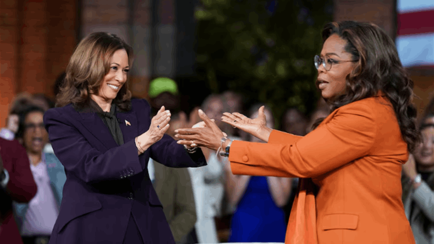 Kamala Harris joins Oprah Winfrey in emotional campaign event