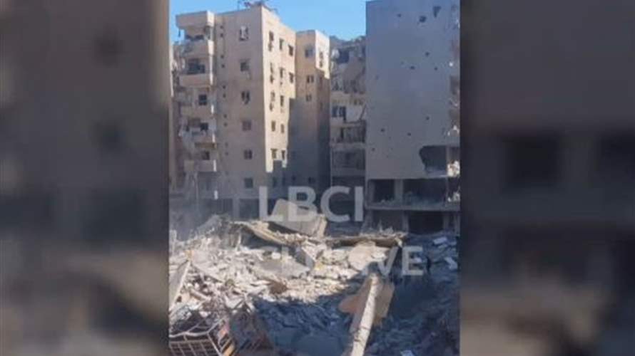 Site of residential buildings destroyed in the strike on Hezbollah's Hassan Nasrallah (Video)