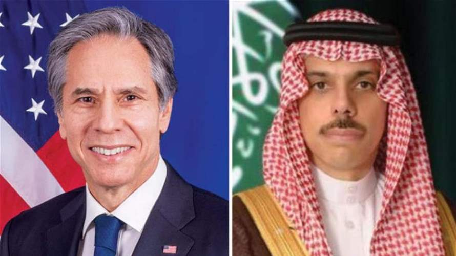 Saudi and US Foreign Ministers discuss Lebanon's security and humanitarian crisis, Gaza ceasefire efforts