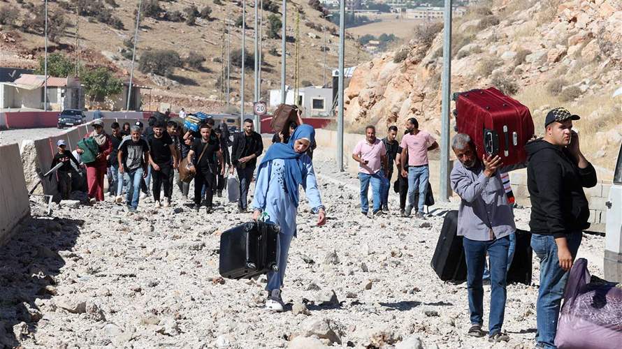 LBCI sources: 236,000 Syrian refugees and 60,000 Lebanese crossed Masnaa border crossing since September 23, 2024