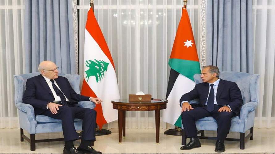 Jordan's PM receives Mikati, reaffirms support for Lebanon and condemns Israeli aggression