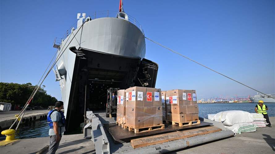 Turkey sends 300 tons of aid to Lebanon 